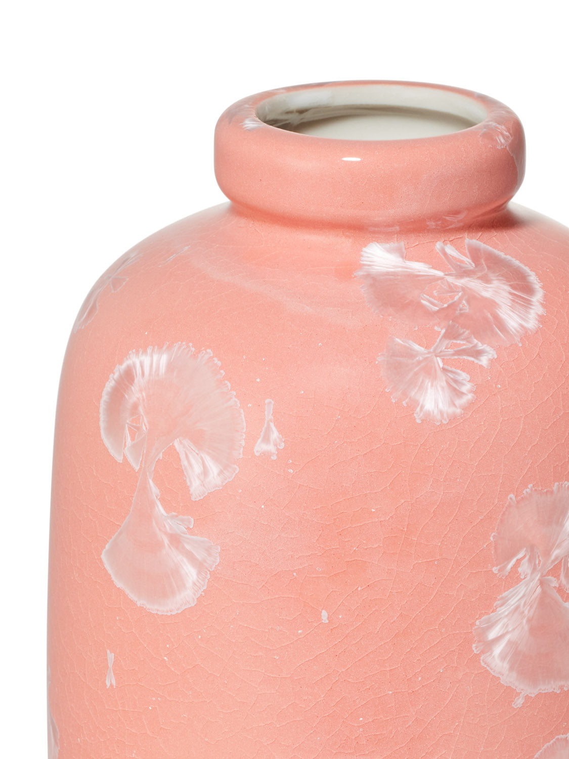 Crystalline vase medium salmon pink
