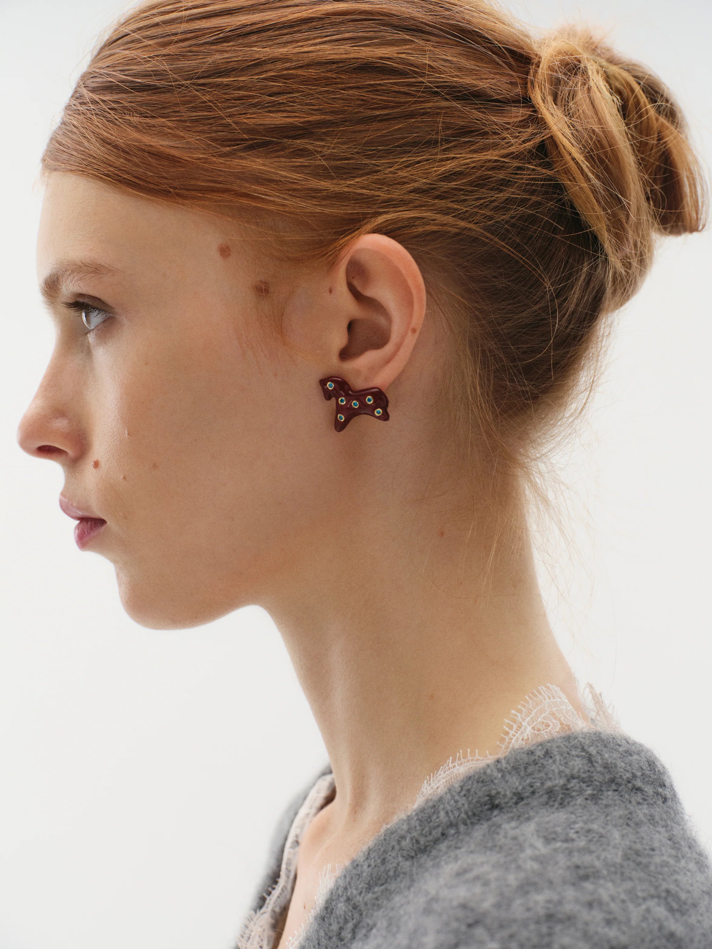 Náušnice Lucky - zlacené s drahokamy