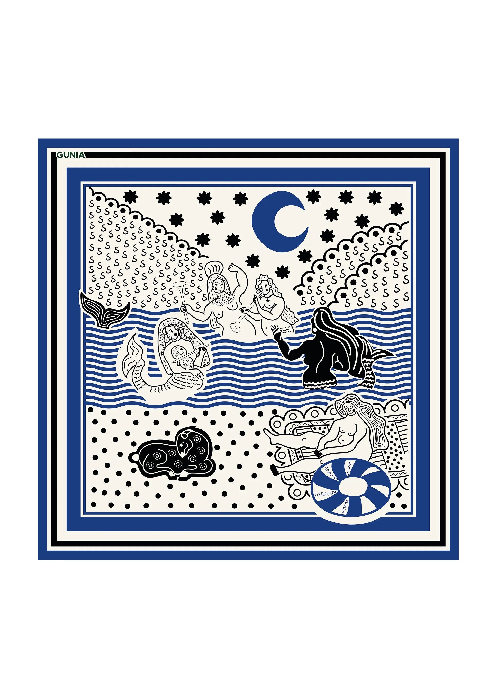 Vedmid-Hora a mořské panny hedvábný šátek