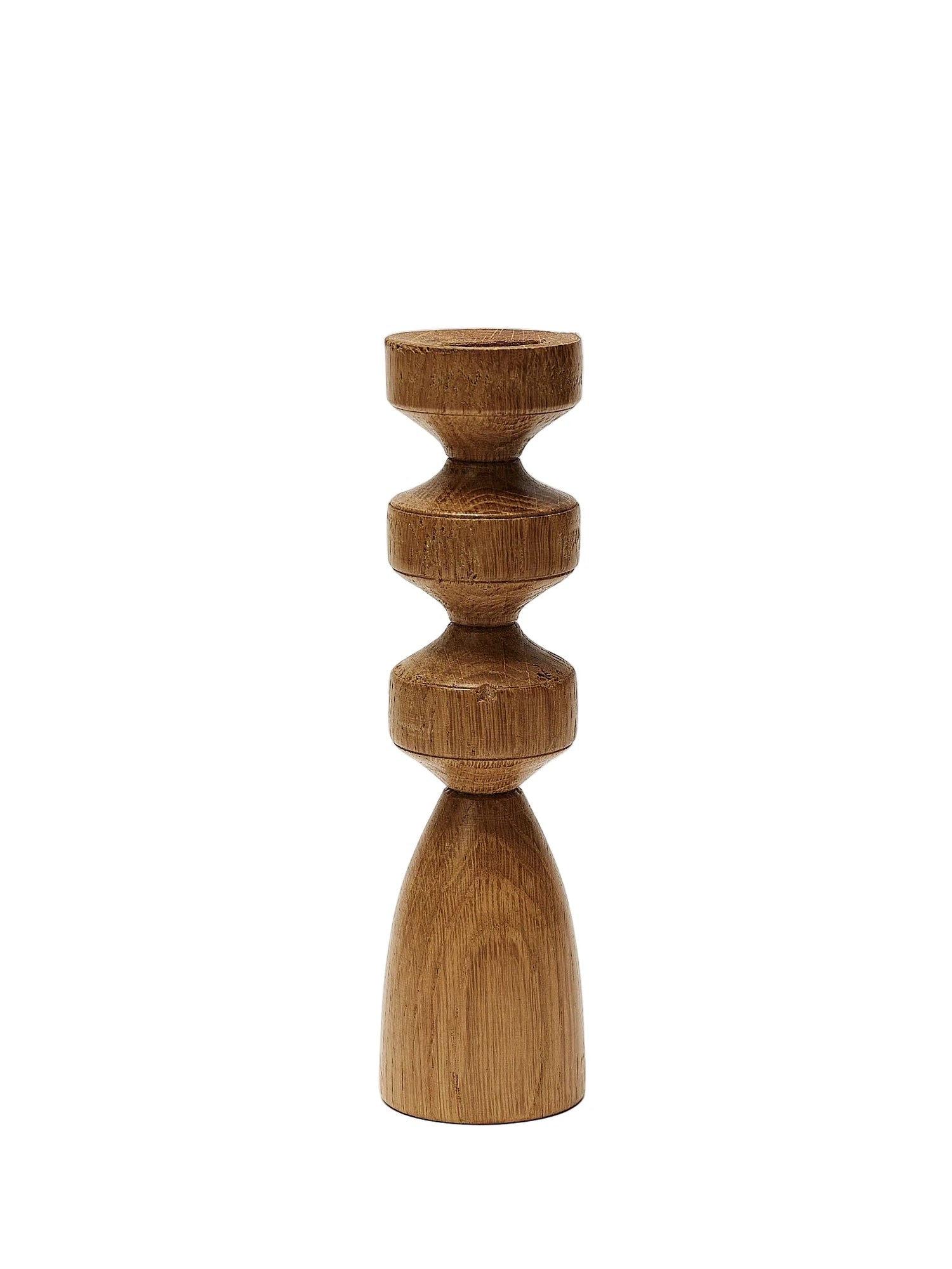 Oak wood candlestick