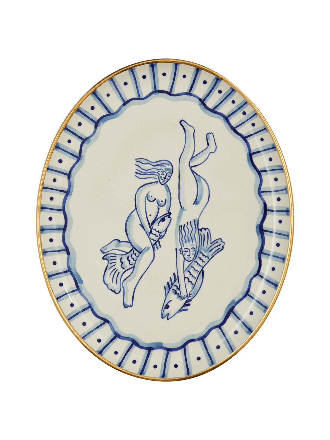 Mermaids oval plate