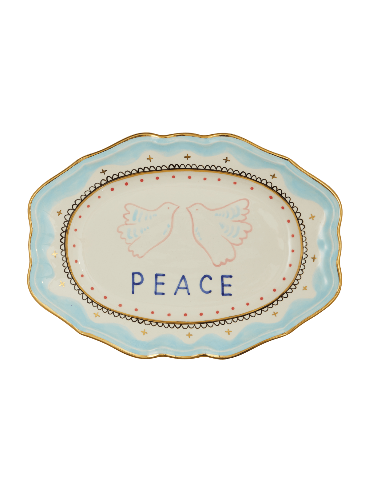 Peace oval plate