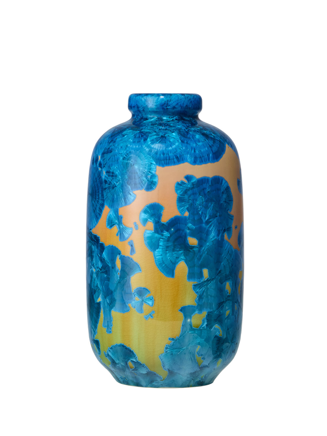 Crystalline vase yellow