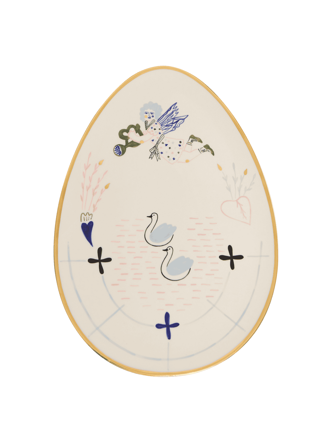 Naive pond oval plate