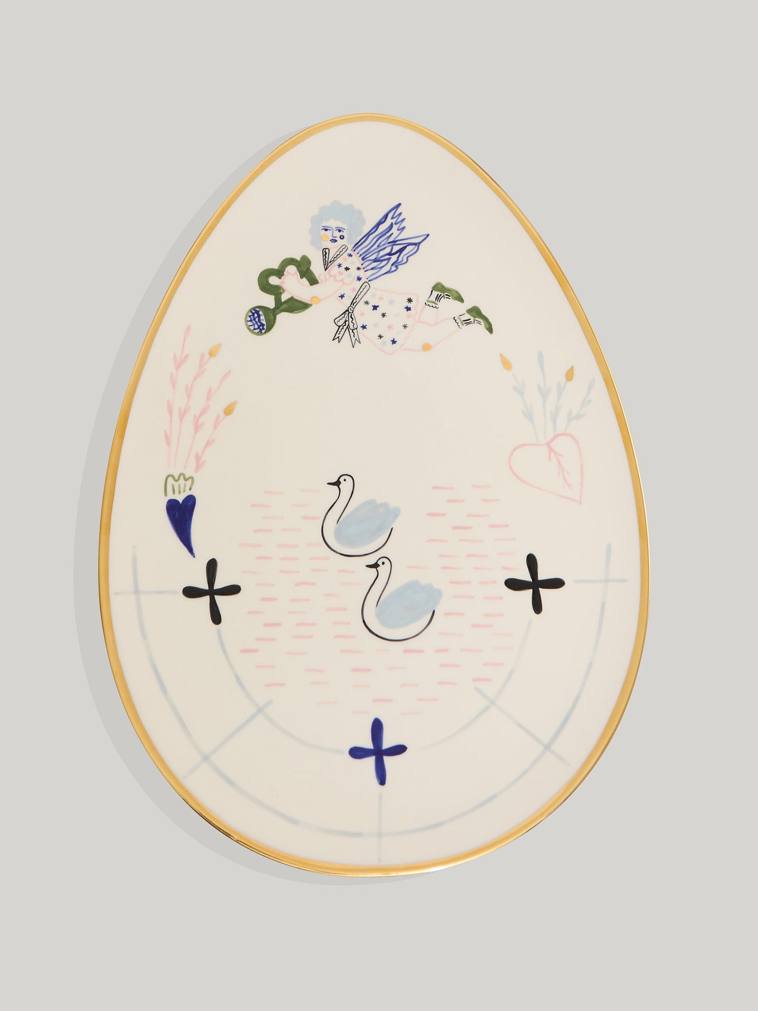 Naive pond oval plate